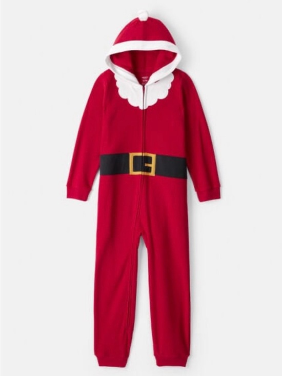 Carter's Other - Carter's Red Santa Hooded Onesie with Printed Belt
